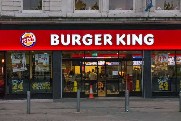 Burger King restaurant opened 24 hours per day stock photo