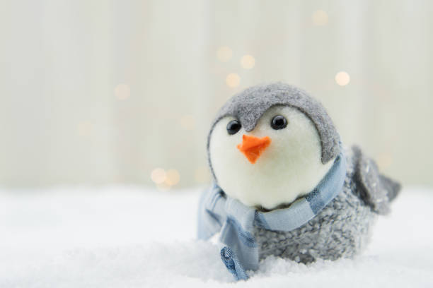 istock Felt Bird Ornament with Copy Space to Left Close Up 854680642