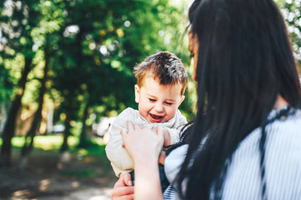 istock Young mother with her little son outdoor 854681366