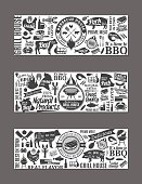 istock Vector barbecue, grill and steak house banners 854681772