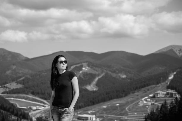 istock Tourist girl enjoy nature 854681778