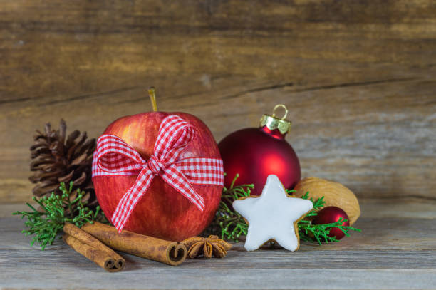 istock Red apple Christmas decoration 854690746