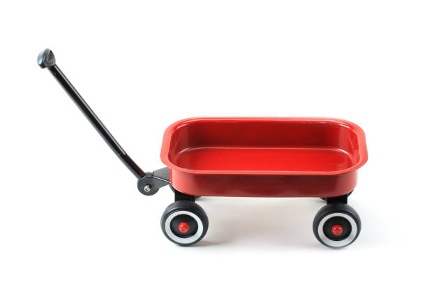istock Red childrens wagon on a white background 854697142
