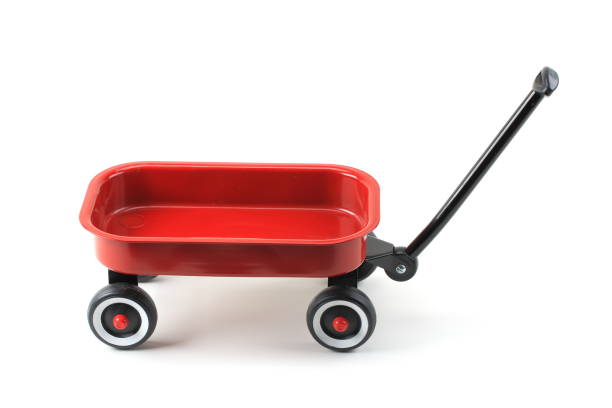 istock Red childrens wagon on a white background 854697150