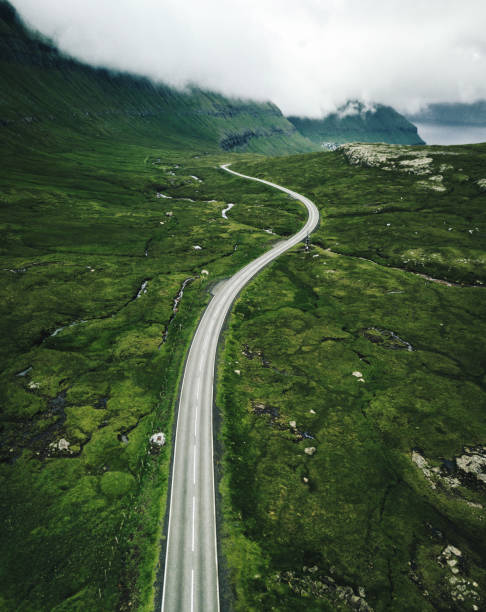 istock high view of faroese roads 854714440