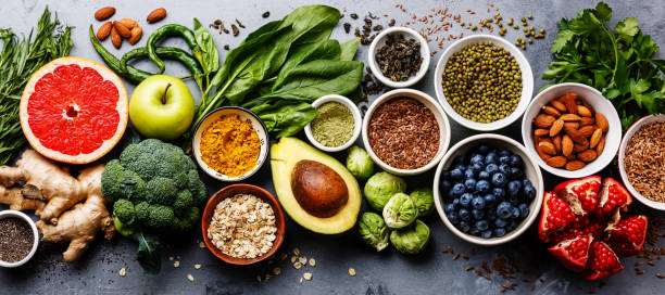 wybór zdrowego jedzenia - oatmeal organic ingredient blueberry zdjęcia i obrazy z banku zdjęć