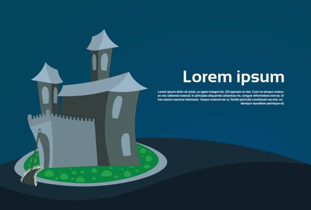 istock Gothic Castle House Scary Building With Ghosts Halloween Holiday Concept 854733536