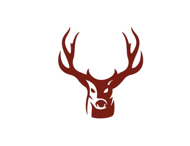 deer-symbol - bock männliches tier stock-grafiken, -clipart, -cartoons und -symbole