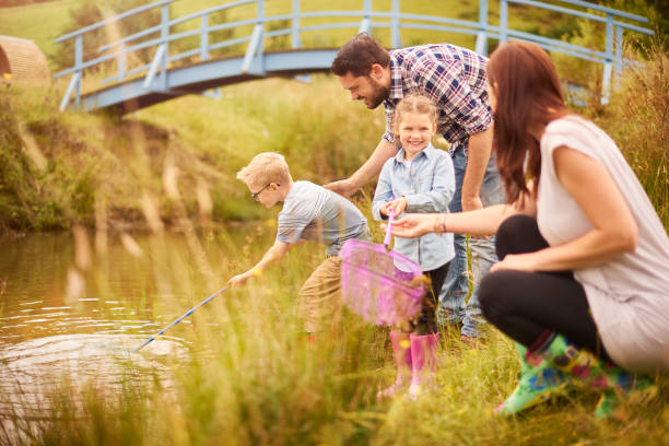 istock dipping for fish at the lake 854761168