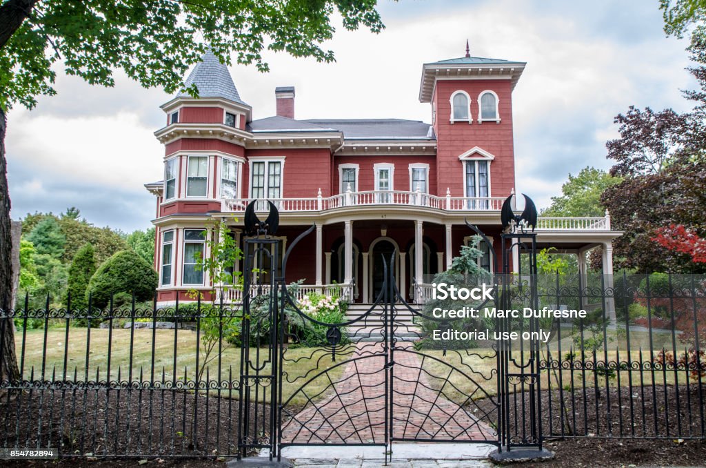 Front view of Stephen King's house in Bangor Maine during summer day Bangor - Maine Stock Photo
