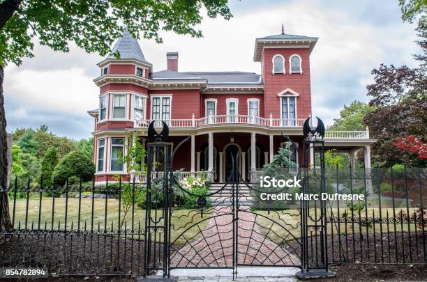 Front View Of Stephen Kings House In Bangor Maine During Summer Day Stock Photo - Download Image Now