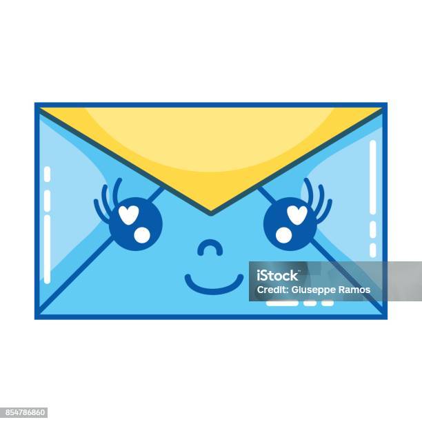 Cute Imessage Drawing Kawaii Cute Happy Email Message Stock Illustration - Download Image Now ...