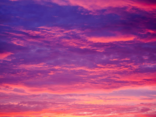 istock Beautiful dramatic sunset sky with orange and blue colored clouds. 854796660