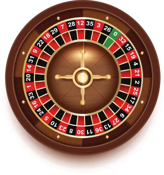 Vector illustration of Disc Roulette for Casino Games view from above
