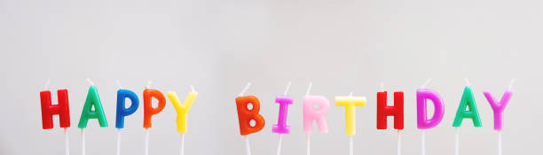 istock Colorful Happy Birthday Candles on white background 854833790