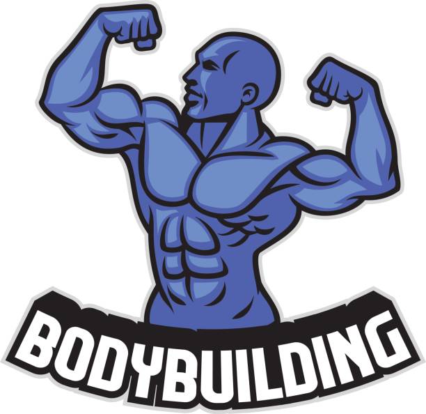 ilustrações de stock, clip art, desenhos animados e ícones de bodybuilder pose - healthy lifestyle men boxing dumbbell