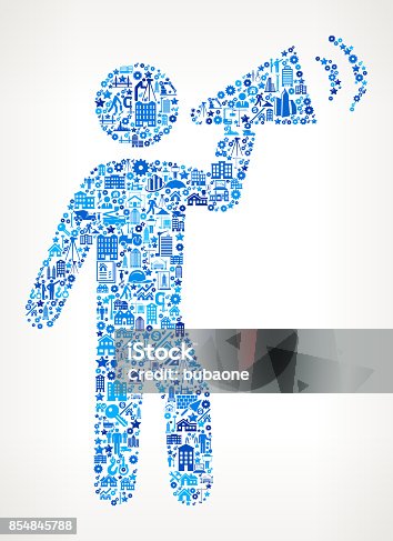 istock Megaphone Rally   Construction Industry Vector Icon Pattern 854845788