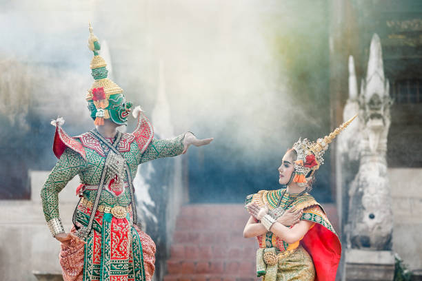 istock Tosakan (Ravana) and Mandodari , Thai Ramayana Epic 854847484