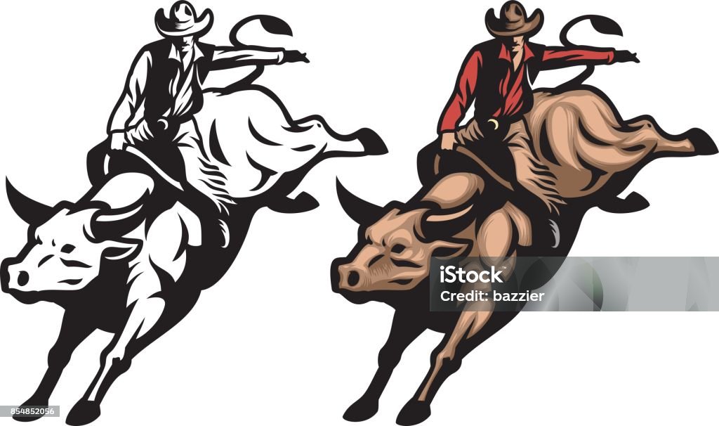 Bull Riding Rope Vector Image Bull Riding Stock Illustration - Download Image Now - Rodeo, Bull ...