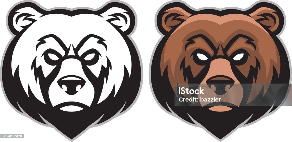 angry bear head mascot vector of angry bear head mascot Bear stock vector