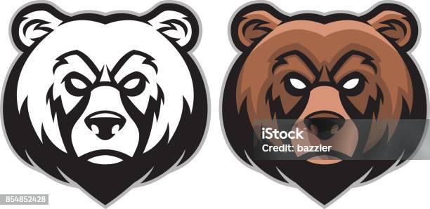 Angry Bear Head Mascot Stock Illustration - Download Image Now - Bear, Grizzly Bear, Mascot