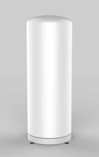 istock Illuminated inflatable advertising white blank tube large pillar column advert Air Sky Wind dancer for mock up and template design. 3d render illustration. 854852640