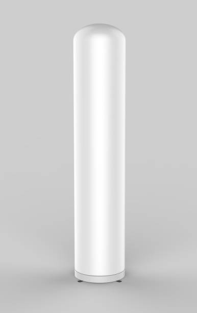istock Illuminated inflatable advertising white blank tube large pillar column advert Air Sky Wind dancer for mock up and template design. 3d render illustration. 854852644