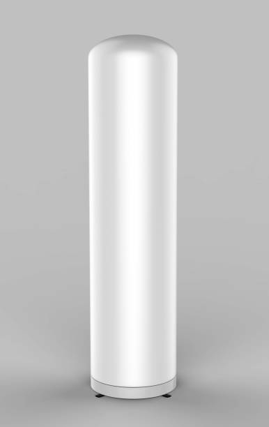istock Illuminated inflatable advertising white blank tube large pillar column advert Air Sky Wind dancer for mock up and template design. 3d render illustration. 854852658