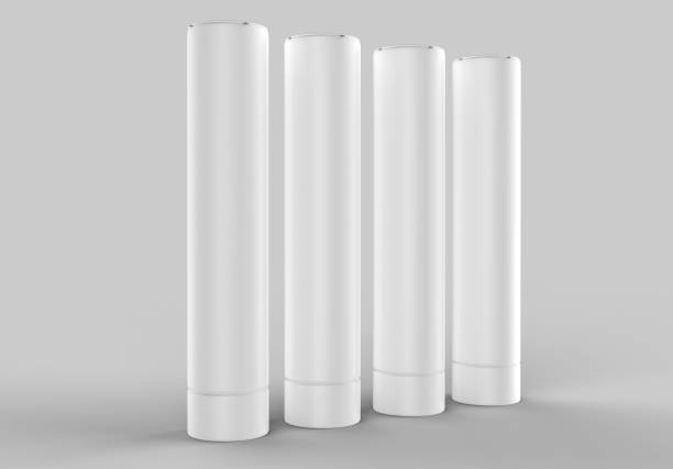istock Illuminated self inflatable advertising white blank tube large pillar column advert Air Sky Wind dancer for mock up and template design. 3d render illustration. 854854738