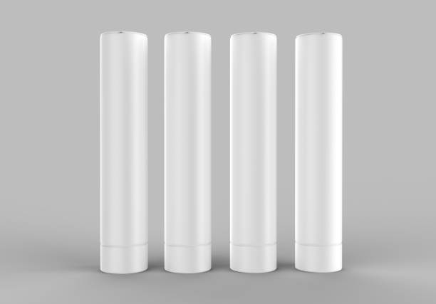 istock Illuminated self inflatable advertising white blank tube large pillar column advert Air Sky Wind dancer for mock up and template design. 3d render illustration. 854855080