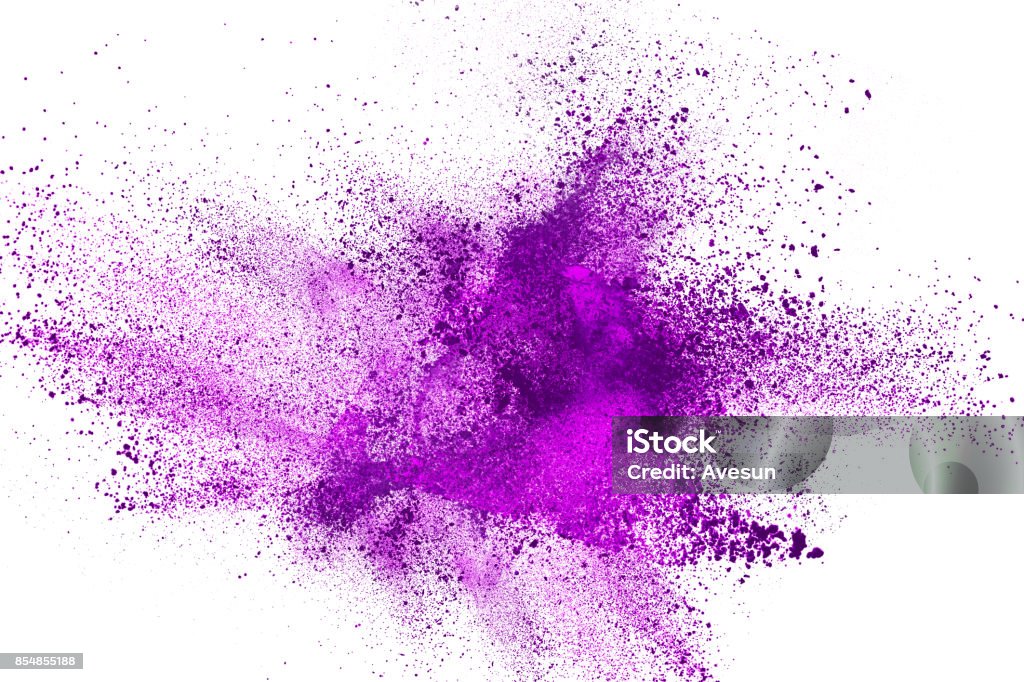 Abstract background of powder explosion Abstract explosion of powder splatted over white background Exploding Stock Photo