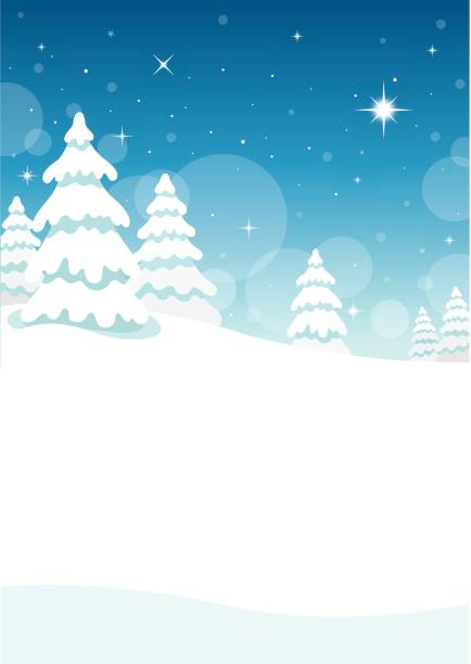 winternacht-wald - christmas christmas tree snowing blue stock-grafiken, -clipart, -cartoons und -symbole