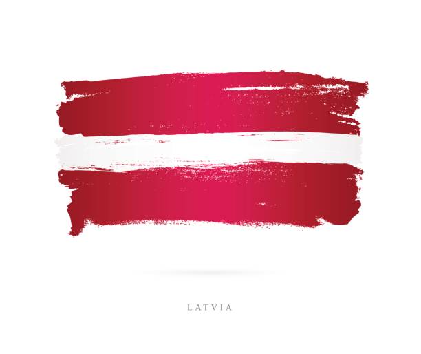 illustrations, cliparts, dessins animés et icônes de drapeau de la lettonie. illustration vectorielle - latvia flag