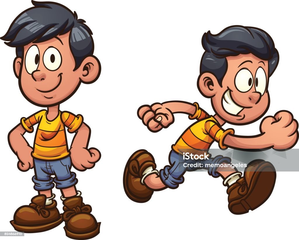 Cartoon Boy Stock Illustration - Download Image Now - Boys, Cartoon,  Running - iStock