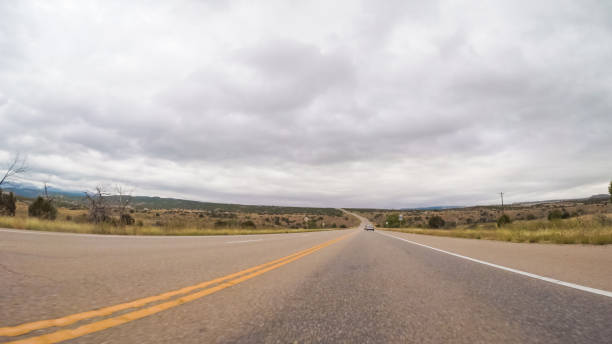 istock Driving in Wesrn Colorado on cloudy day. 854870738
