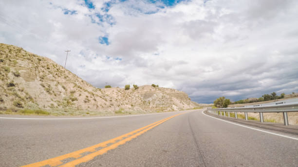 istock Driving in Wesrn Colorado on cloudy day. 854870838