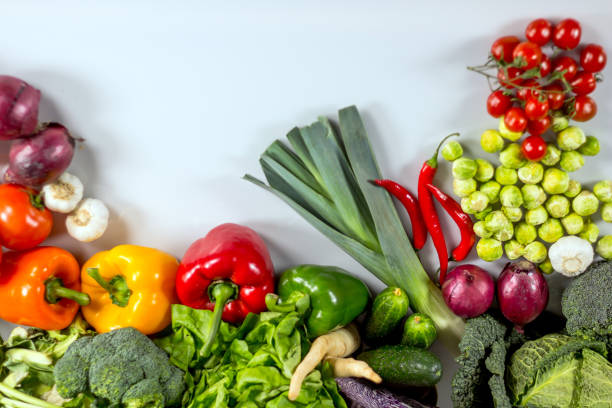 istock Assortment of fresh organic vegetables. Rustic background 854898924