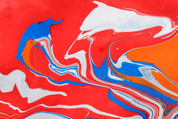 istock Liquid marbling acrylic paint background. Fluid painting abstract texture 854900690