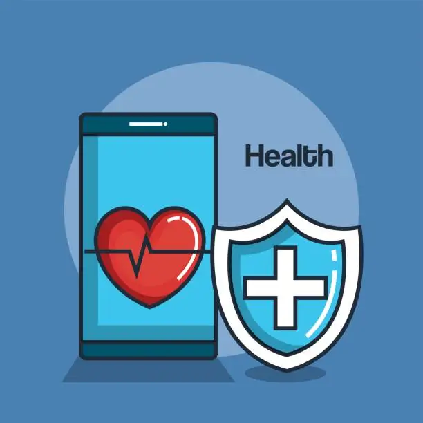 Vector illustration of health medicine online icons