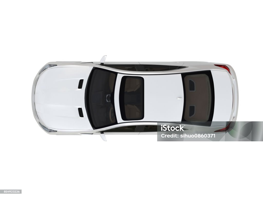 Three-dimensional modern white car Car Stock Photo