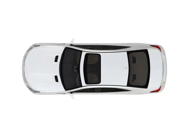 Three-dimensional modern white car