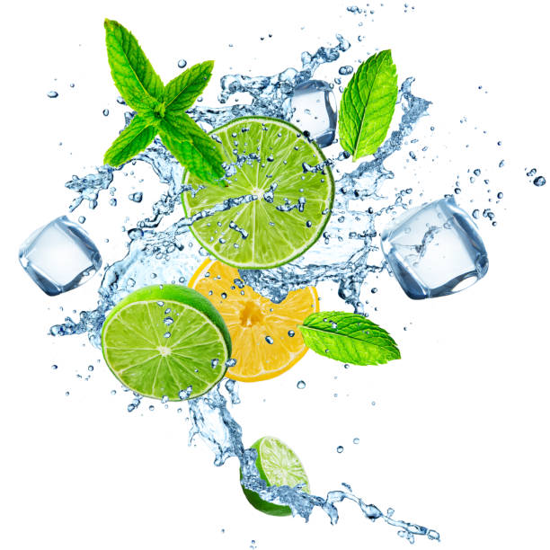 istock Fresh limes and lemons in water splash 854924724