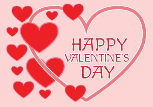 istock Happy Valentine's Day red heart on pink background vector illustration. 854925142