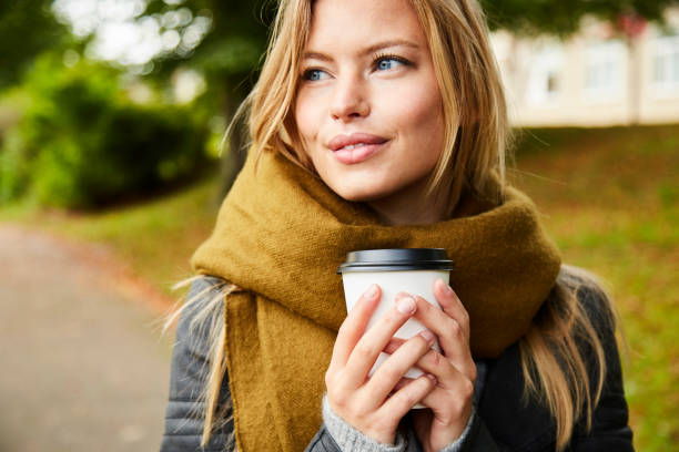 Blue eyed with coffee stock photo