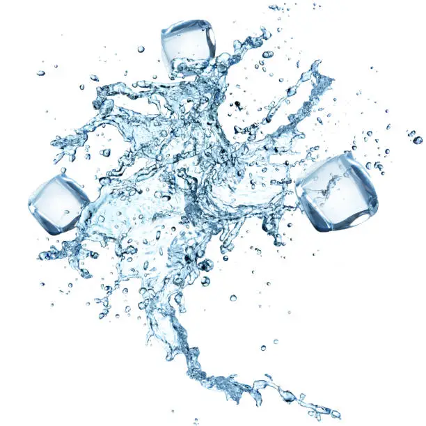 Photo of Water splash isolated on white background