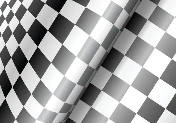 Vector illustration of Checkered flag wave for race championship background vector illustration.