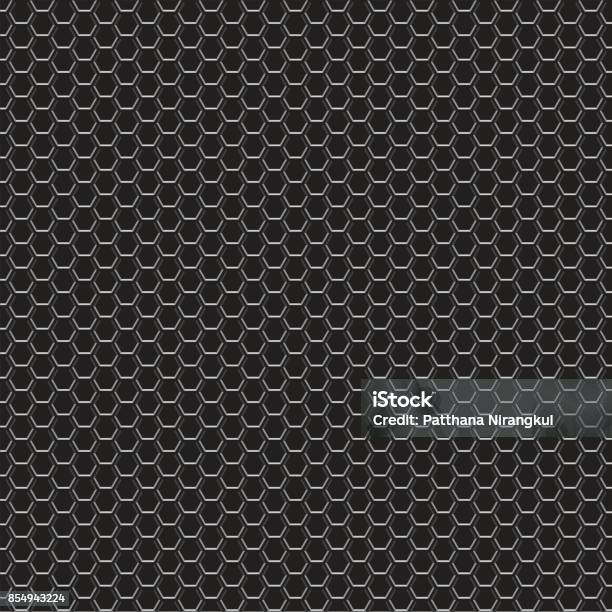 Vector Seamless Pattern Hexagon Grid Texture Blackandwhite Background  Monochrome Honeycomb Design Stock Illustration - Download Image Now - iStock