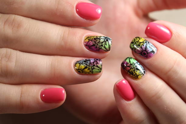 istock Bright, colorful design of manicure 854950520