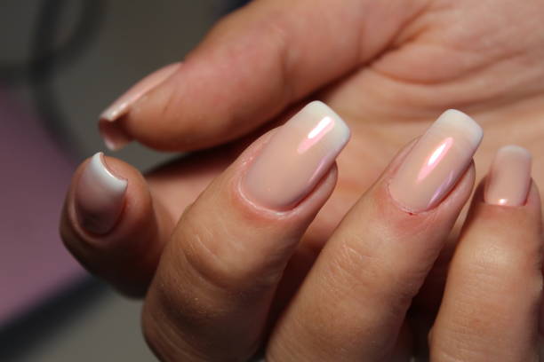 istock Manicure design of white french 854950786
