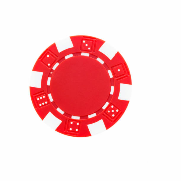 istock A red poker chip on white background 854951418